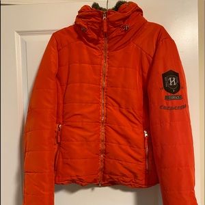 Horze Crescendo XL Orange winter coat.